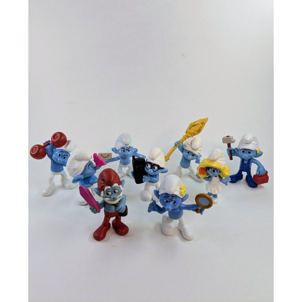 Smurfs McDonald's Peyo 2011 2013 Happy Meal Figures Lot 9 Papa Smurf PVC Toys